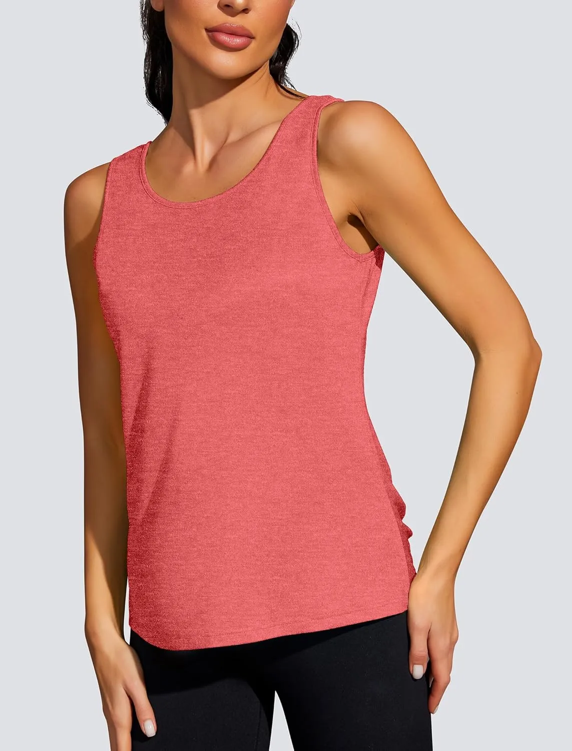 Workout Tops for Women Open Back Yoga Tank Tops Sleeveless Running Shirts Athletic Gym Lightweight Quick Dry Top