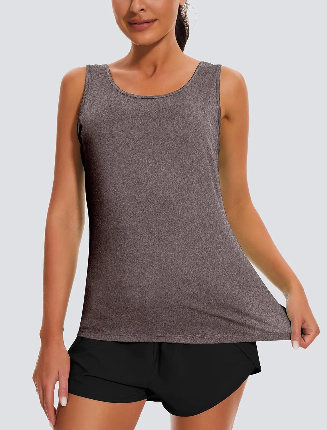 Workout Tops for Women Open Back Yoga Tank Tops Sleeveless Running Shirts Athletic Gym Lightweight Quick Dry Top
