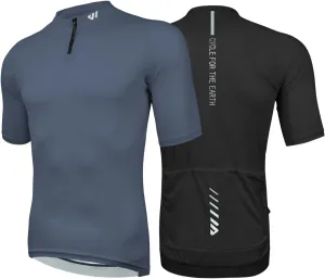 Wulibike Cycling Jersey Men Short Sleeve, Road Bike Jerseys Half Zipper with Pockets, Bicycle Clothing Breathable Quick Dry