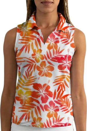YATTA GOLF Performance Sleeveless Golf Polo for Women - Moisture Wicking V-Neck Golf Polo Shirts Workout Golf Tank Tops