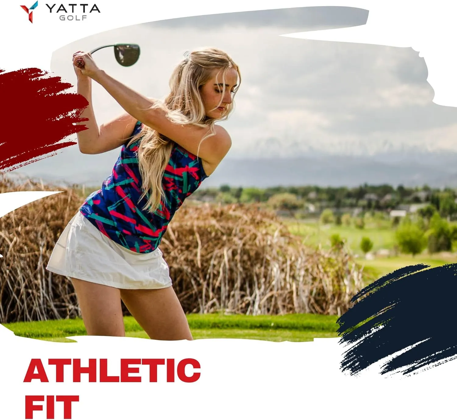 YATTA GOLF Performance Sleeveless Golf Polo for Women - Moisture Wicking V-Neck Golf Polo Shirts Workout Golf Tank Tops