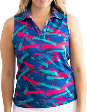 YATTA GOLF Performance Sleeveless Golf Polo for Women - Moisture Wicking V-Neck Golf Polo Shirts Workout Golf Tank Tops