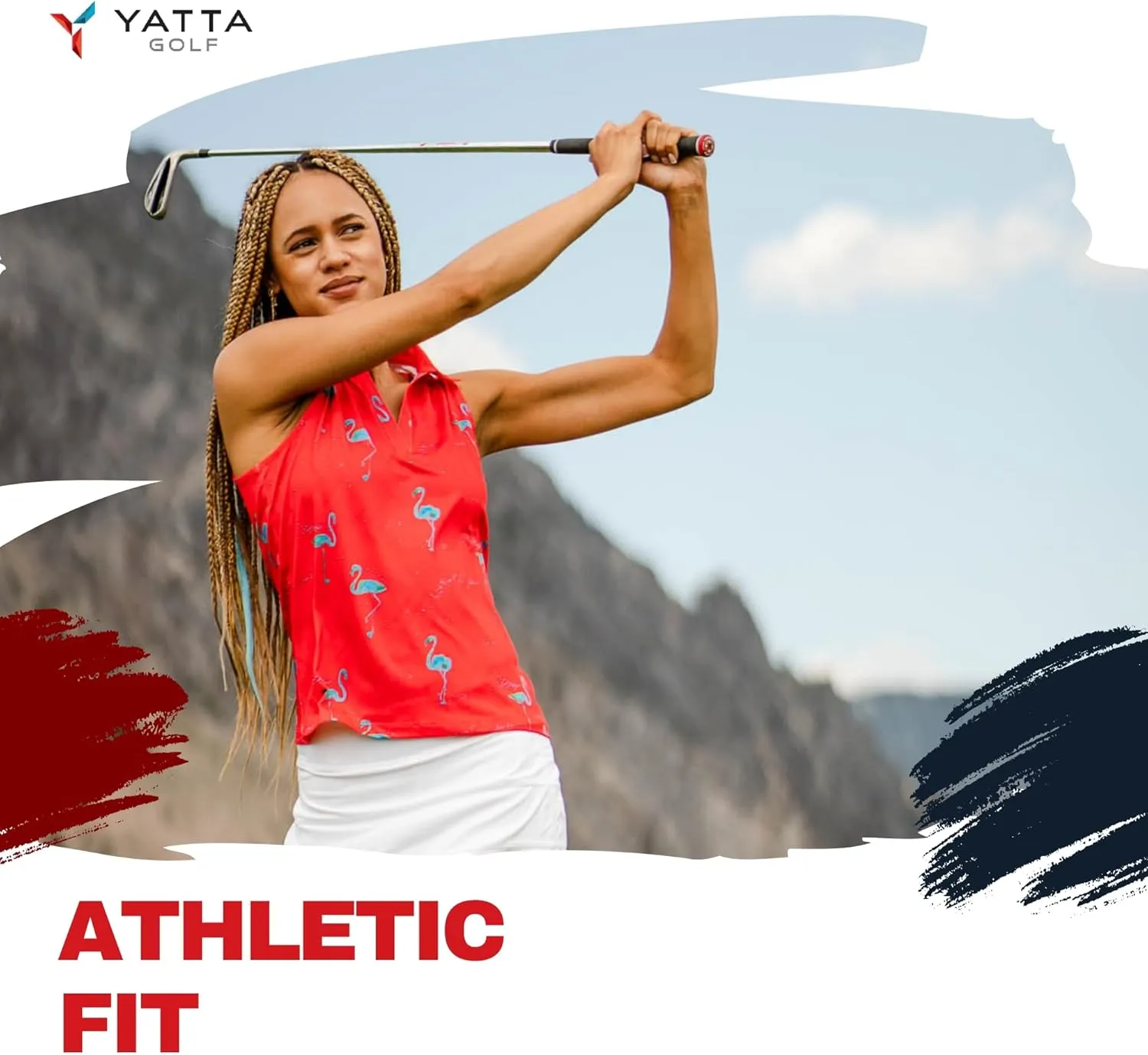 YATTA GOLF Performance Sleeveless Golf Polo for Women - Moisture Wicking V-Neck Golf Polo Shirts Workout Golf Tank Tops