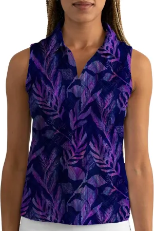 YATTA GOLF Performance Sleeveless Golf Polo for Women - Moisture Wicking V-Neck Golf Polo Shirts Workout Golf Tank Tops