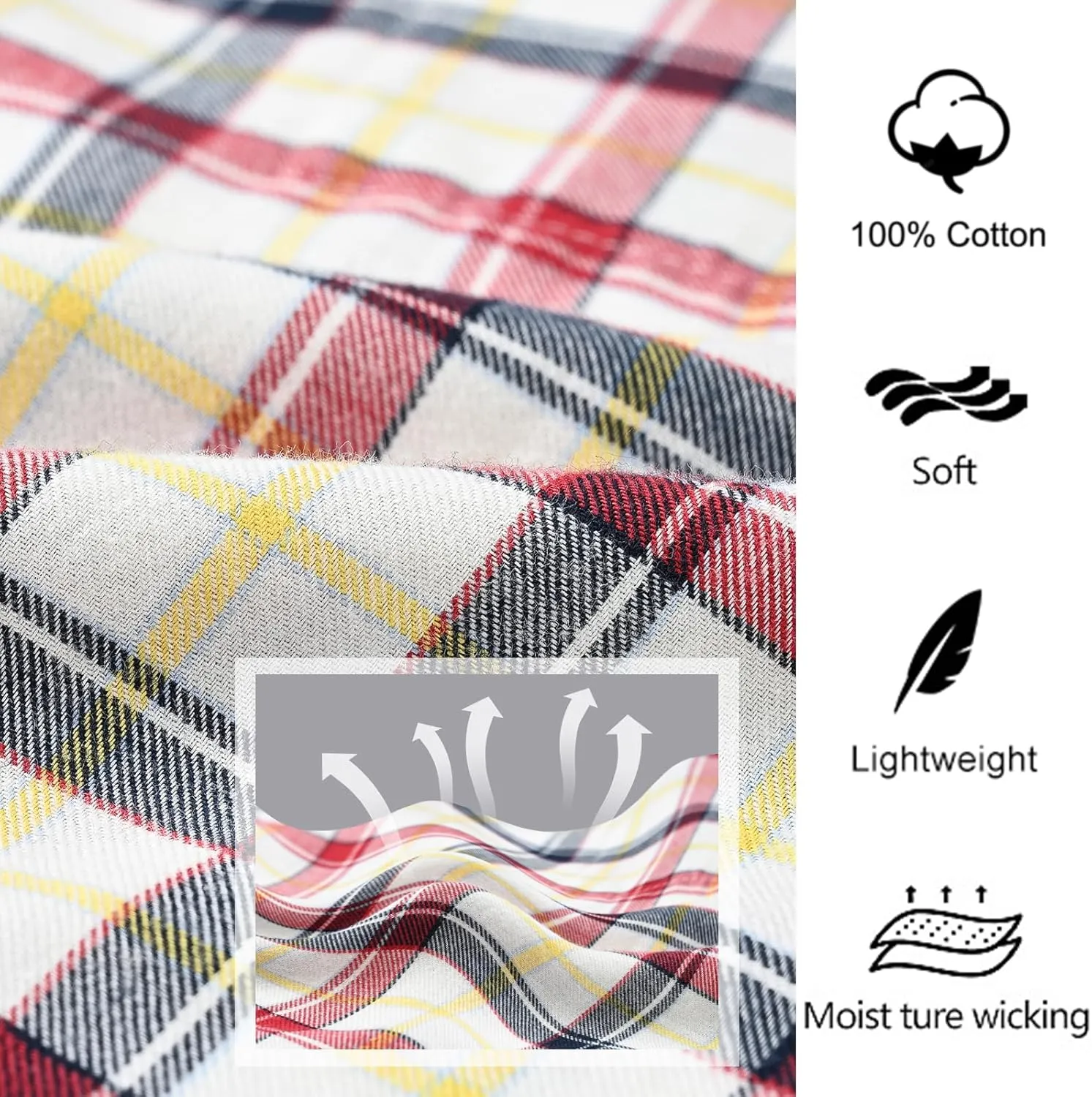 yuyangdpb Men's 3-Pack Woven Pajama Short Cotton Plaid Sleepwear Shorts Button Open Fly with Pockets