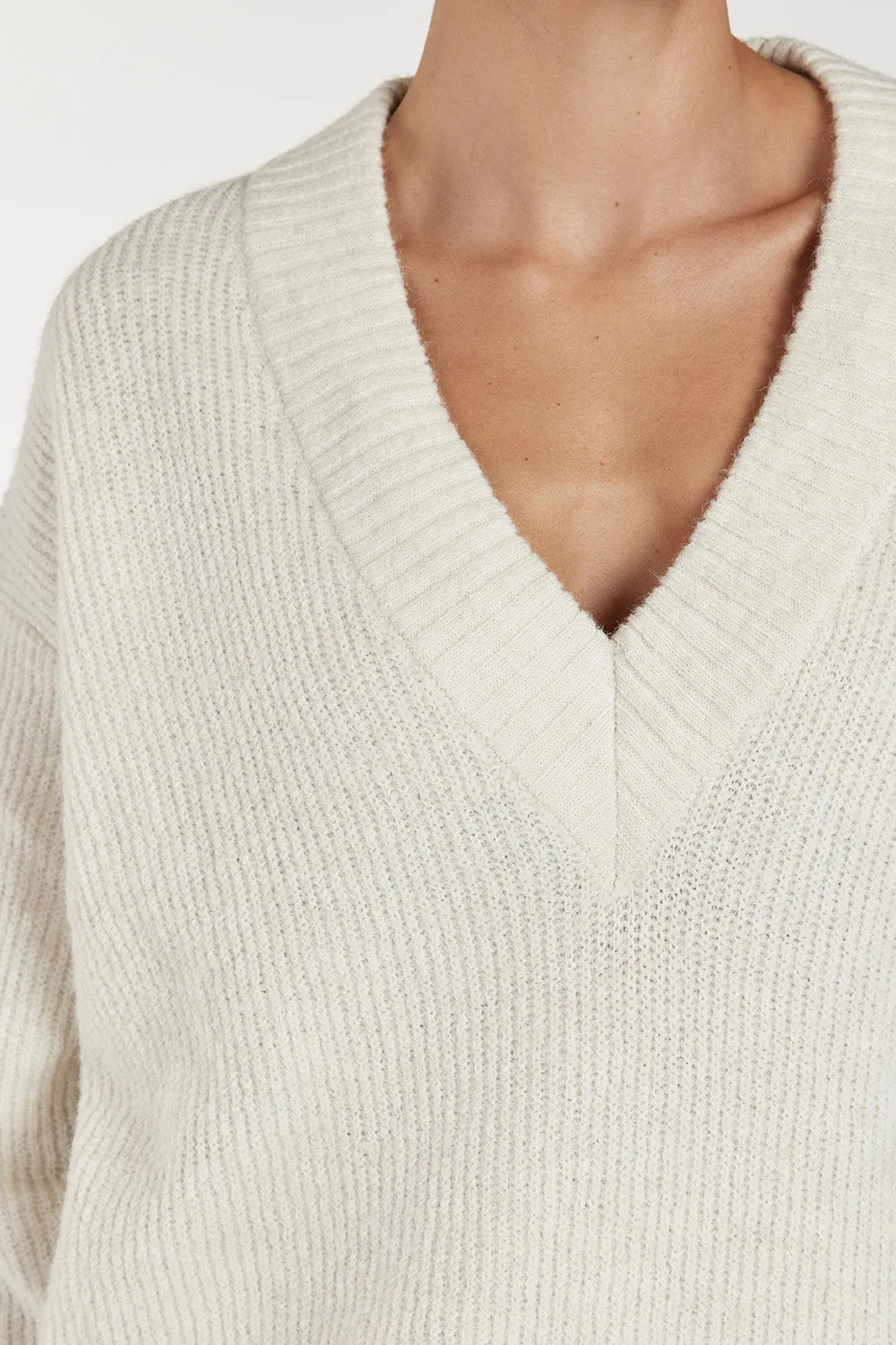 ZELIE CREAM MARLE LONGLINE JUMPER