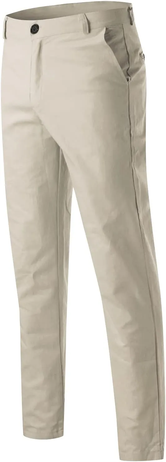 ZYXTIM Mens Work Chino Pants Slim Fit Tapered Cotton Fashion Business Casual Trousers Stertch Durable Ripstop Athletic Pants