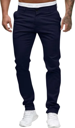 ZYXTIM Mens Work Chino Pants Slim Fit Tapered Cotton Fashion Business Casual Trousers Stertch Durable Ripstop Athletic Pants