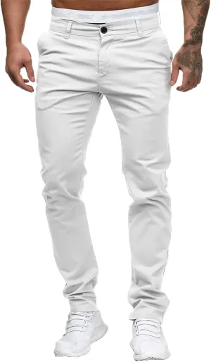 ZYXTIM Mens Work Chino Pants Slim Fit Tapered Cotton Fashion Business Casual Trousers Stertch Durable Ripstop Athletic Pants