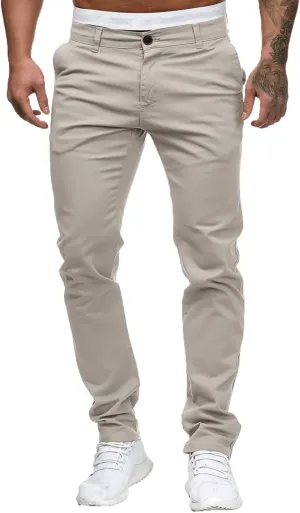 ZYXTIM Mens Work Chino Pants Slim Fit Tapered Cotton Fashion Business Casual Trousers Stertch Durable Ripstop Athletic Pants
